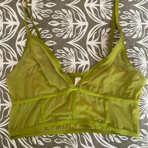 Auden toned down lime Green Sheer Mesh Bralette
